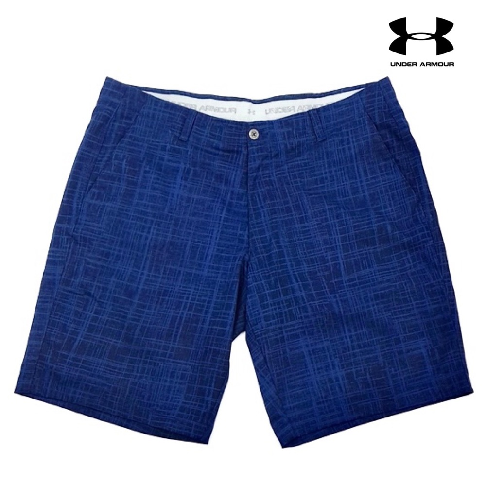 Under Armour | 10.5" Navy Blue Abstract Print Match Play Vented Golf Shorts